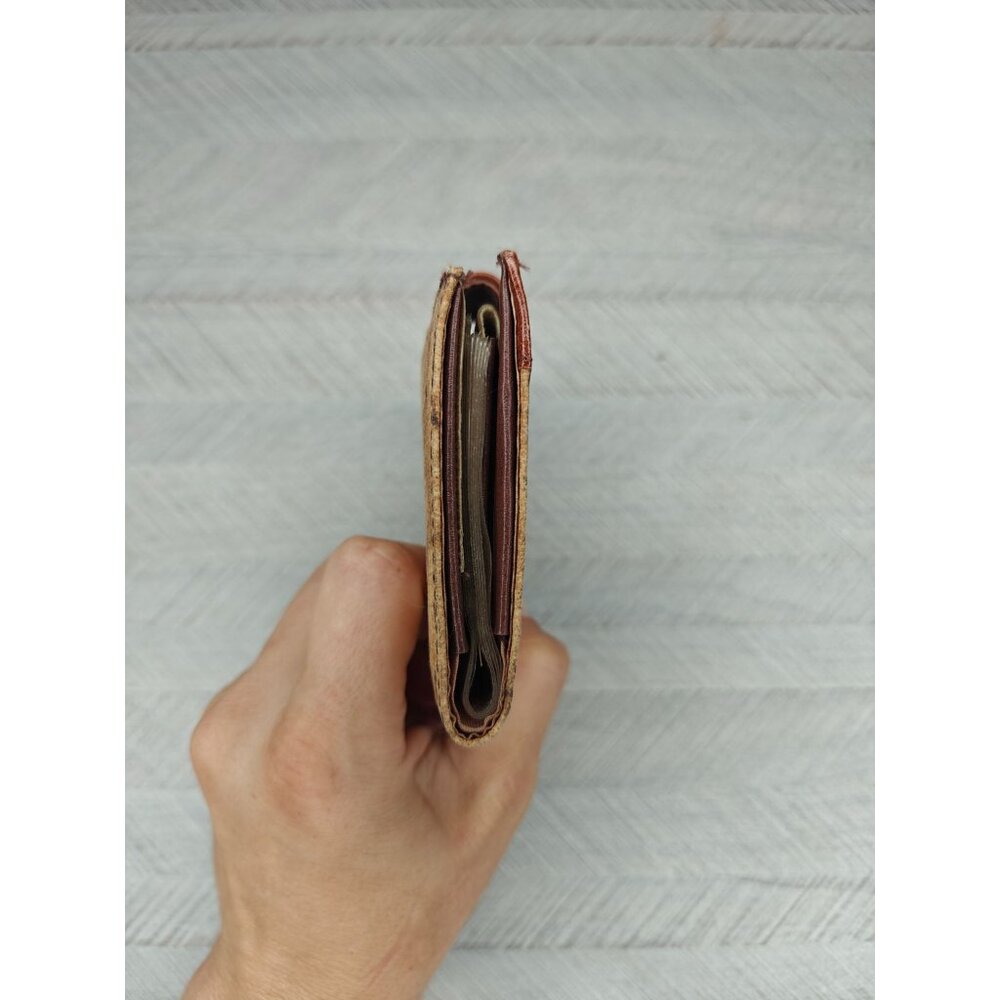 Vintage Baronet Women's Cork Leather Wallet Snap Closure Bifold - Picture 10 of 10